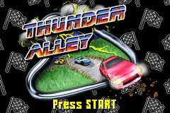Thunder Alley title screen for GameBoy Advance
